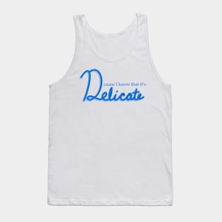 Delicate Lyrics Blue Tank Top